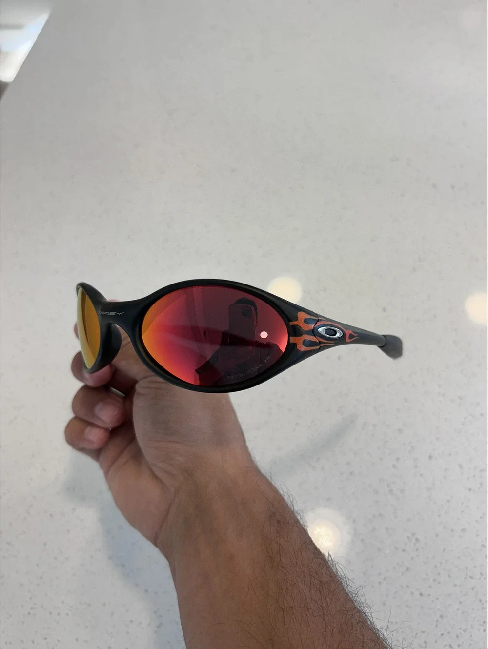 Red Flame Reflective Sunglasses